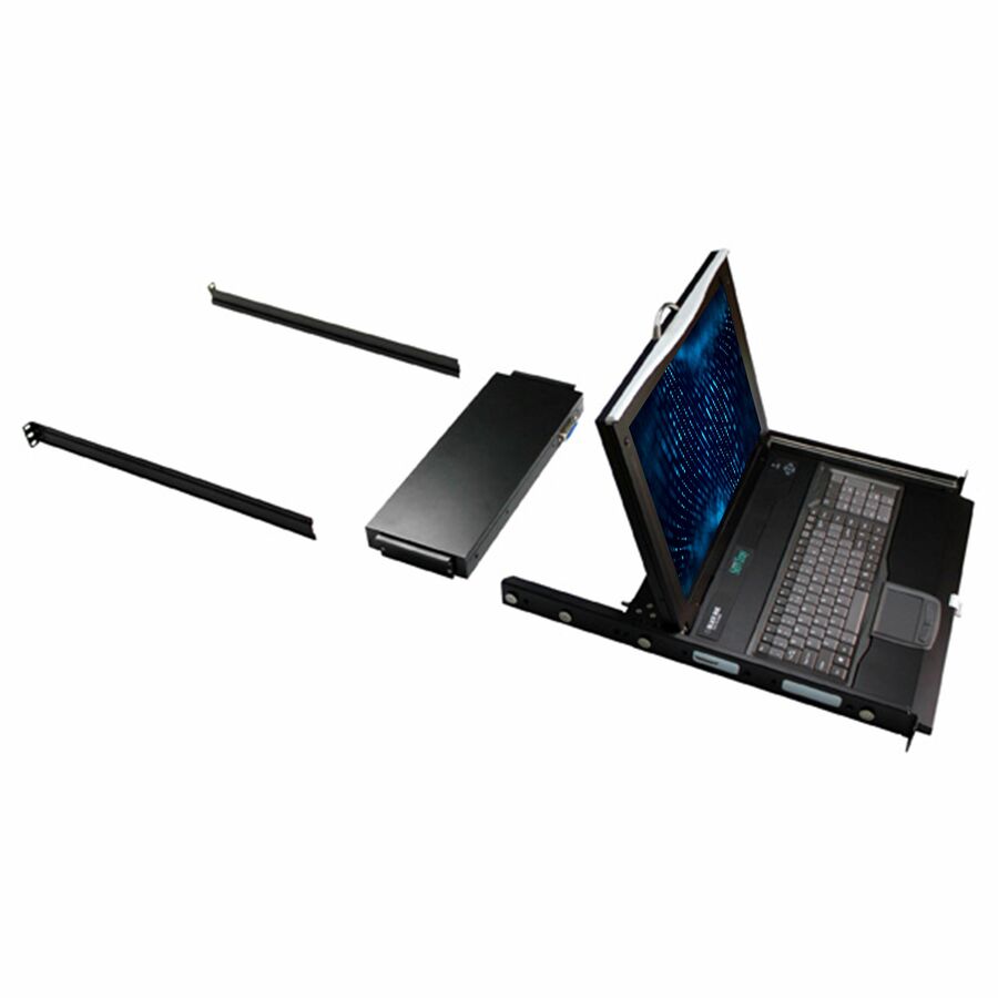 Black Box KVM Tray With Keyboard, Touchpad, And LCD Monitor