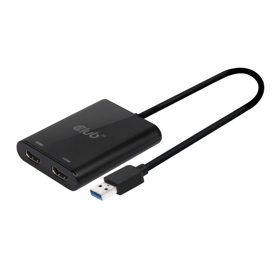 Club 3D USB A to HDMI 2.0 Dual Monitor 4K 60Hz