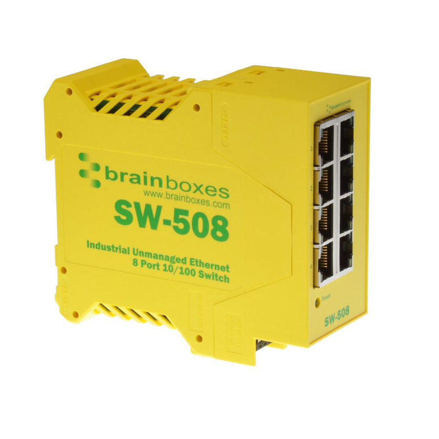 Brainboxes Industrial Ethernet 8 Port Switch DIN Rail Mountable