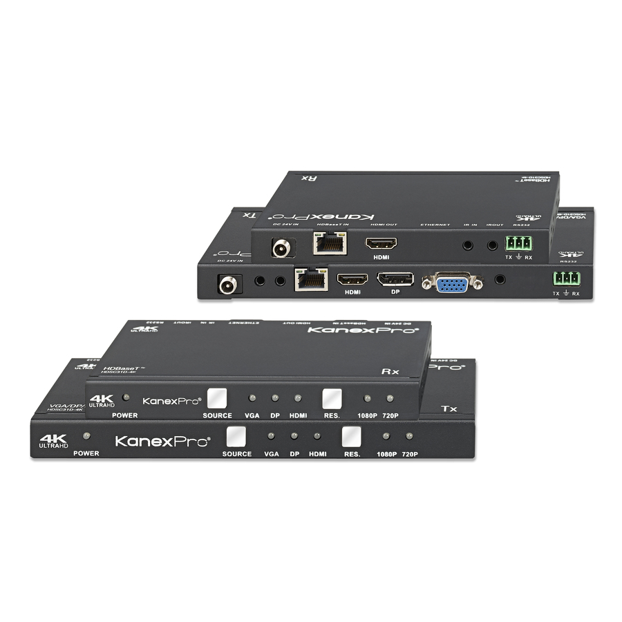 KanexPro 3-Input DisplayPort, HDMI & VGA Switcher over HDBaseT