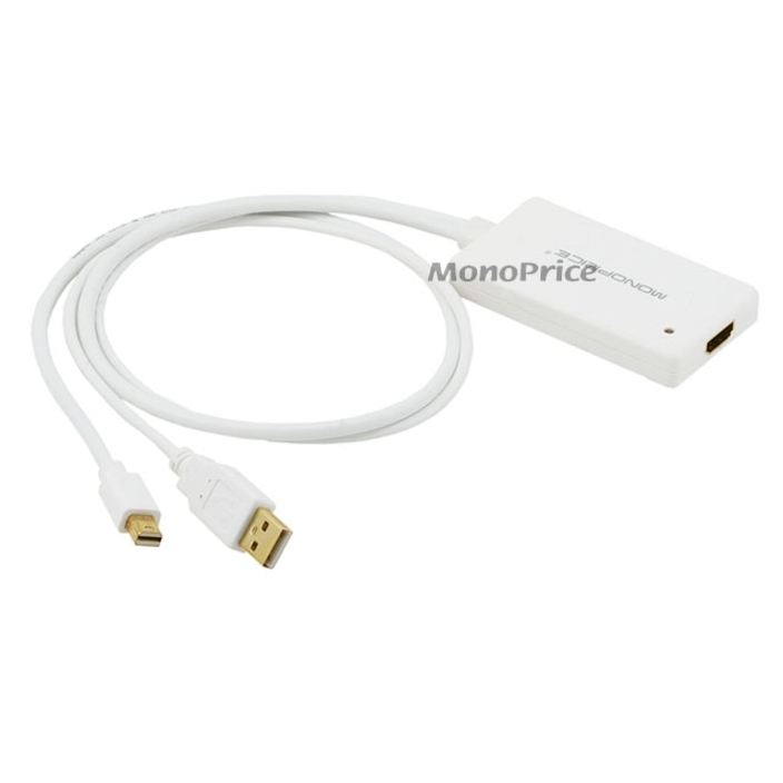 Monoprice Mini Displayport Male and USB Male Audio to HDMI Female Converting Adapter
