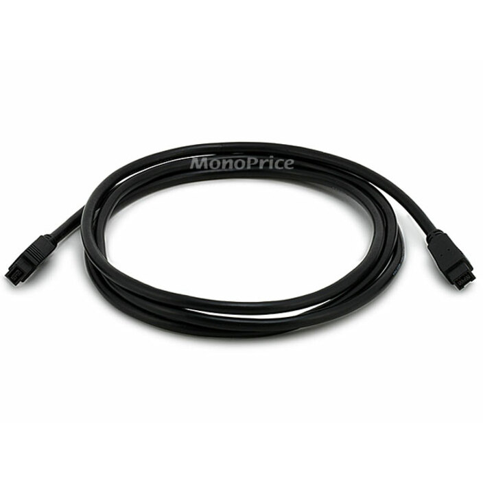 Monoprice 9 PIN/ 9PIN BETA FireWire 800 - FireWire 800 Cable, 6FT, Black
