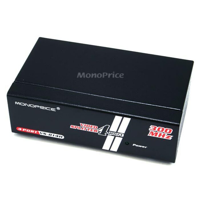 Monoprice 4-Way SVGA VGA Splitter Amplifier Multiplier 300MHz