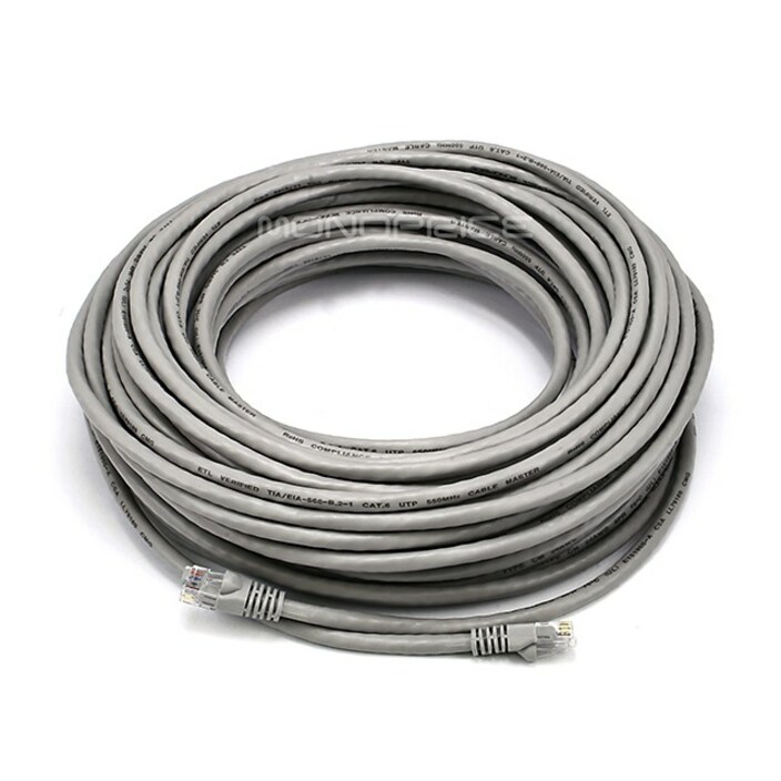 Monoprice 75FT 24AWG Cat6 550MHz UTP Ethernet Bare Copper Network Cable - Gray
