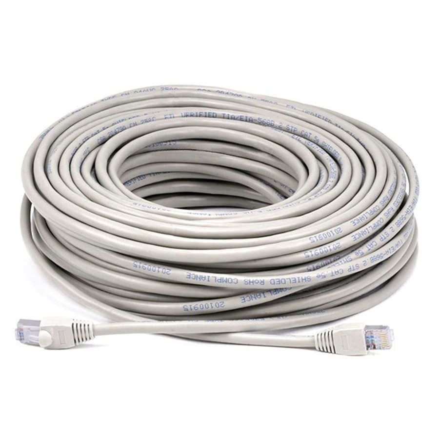 Monoprice Cat5e 24AWG STP Ethernet Network Patch Cable, 100ft Gray