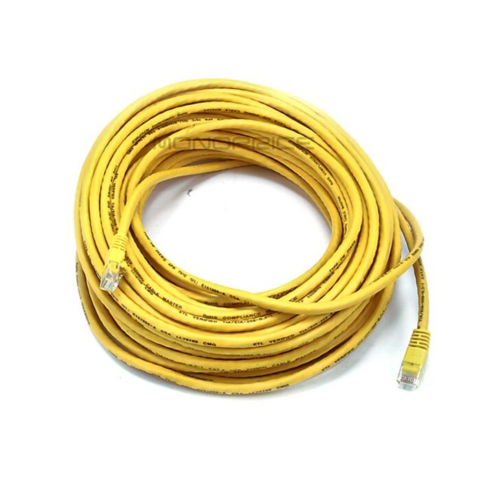Monoprice 75FT 24AWG Cat6 550MHz UTP Ethernet Bare Copper Network Cable - Yellow