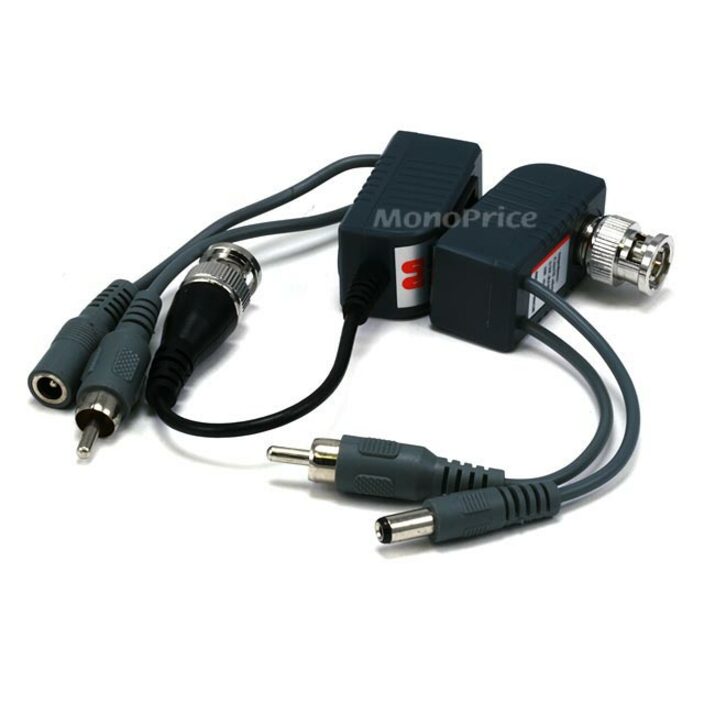 Monoprice 1 Channel Passive CCTV BALUN - Video/Audio/Power over Cat5
