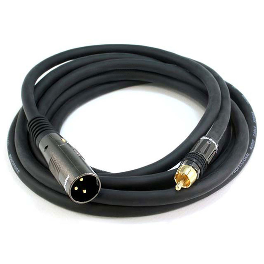 Monoprice 10ft Premier Series XLR Male to RCA Male 16AWG Cable (Gold Plated)