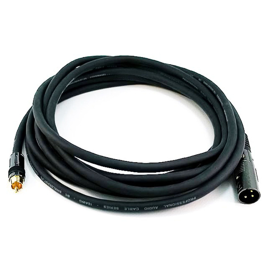 Monoprice 15ft Premier Series XLR Male to RCA Male 16AWG Cable (Gold Plated)