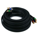 Monoprice 25ft 18AWG CL2 Premium 3-RCA Component Video Coaxial Cable (RG-6/U) - Black