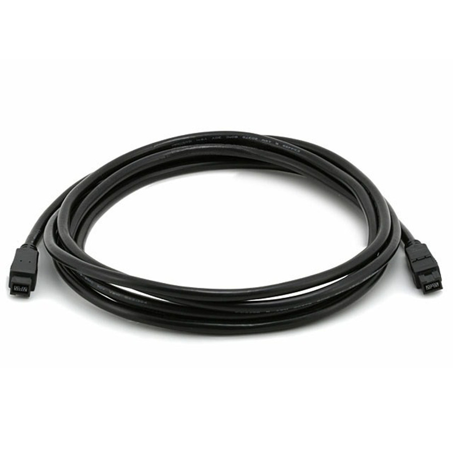 Monoprice 9-pin/ 9-pin BETA FireWire 800 - FireWire 800 Cable, 10FT, Black