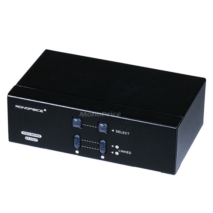 Monoprice 2X2 SVGA VGA MATRIX Switcher Splitter Amplifier Multiplier 250MHz