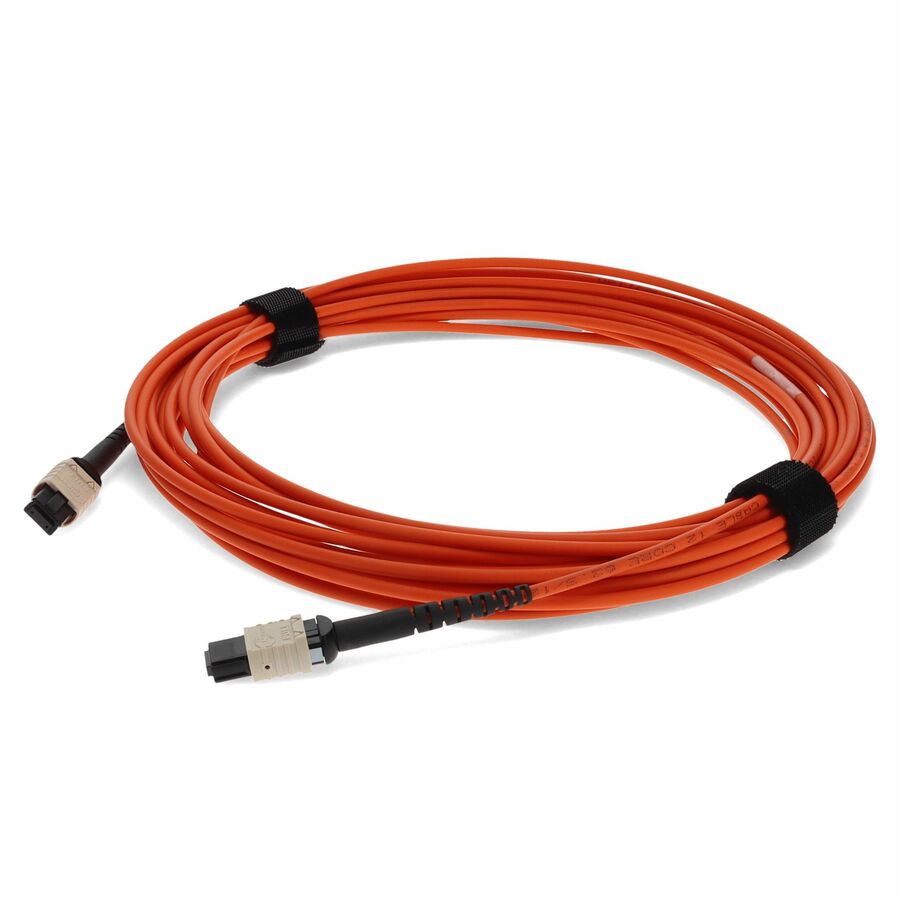 AddOn 3m MPO (Female) to MPO (Female) 12-Strand Orange OM1 Crossover Fiber OFNR (Riser-Rated) Patch Cable