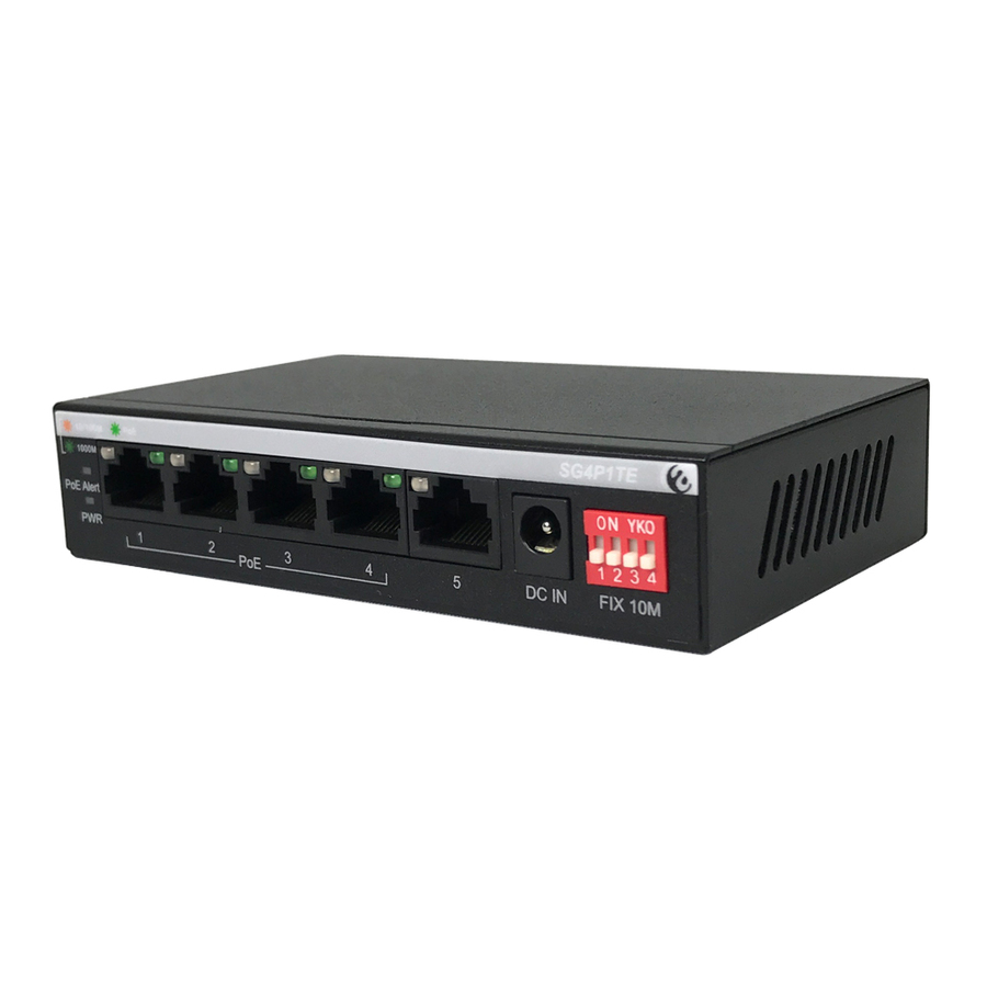Amer 5 port Gigabit with 4 port PoE+ Range Extend Unmanaged Switch