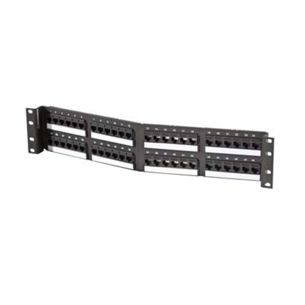 Ortronics Category 6 TechChoice 48 Port Angled Patch Panel Black 1RU