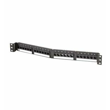 Ortronics Category 6 TechChoice 24 Port Angled Patch Panel Black 1RU