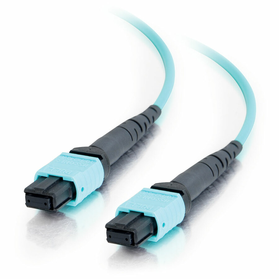 C2G 15m MPO Fiber Array Cable Method B OM4 Riser Rated (OFNR) - Aqua - 50ft