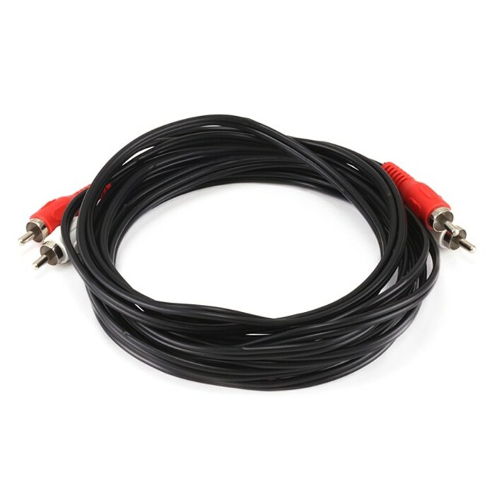 Monoprice 12ft 2 RCA Plug/2 RCA Plug M/M Cable - Black