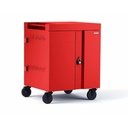 Bretford CUBE Cart AC for Up to 16 Devices w/Back Panel, Red Paint