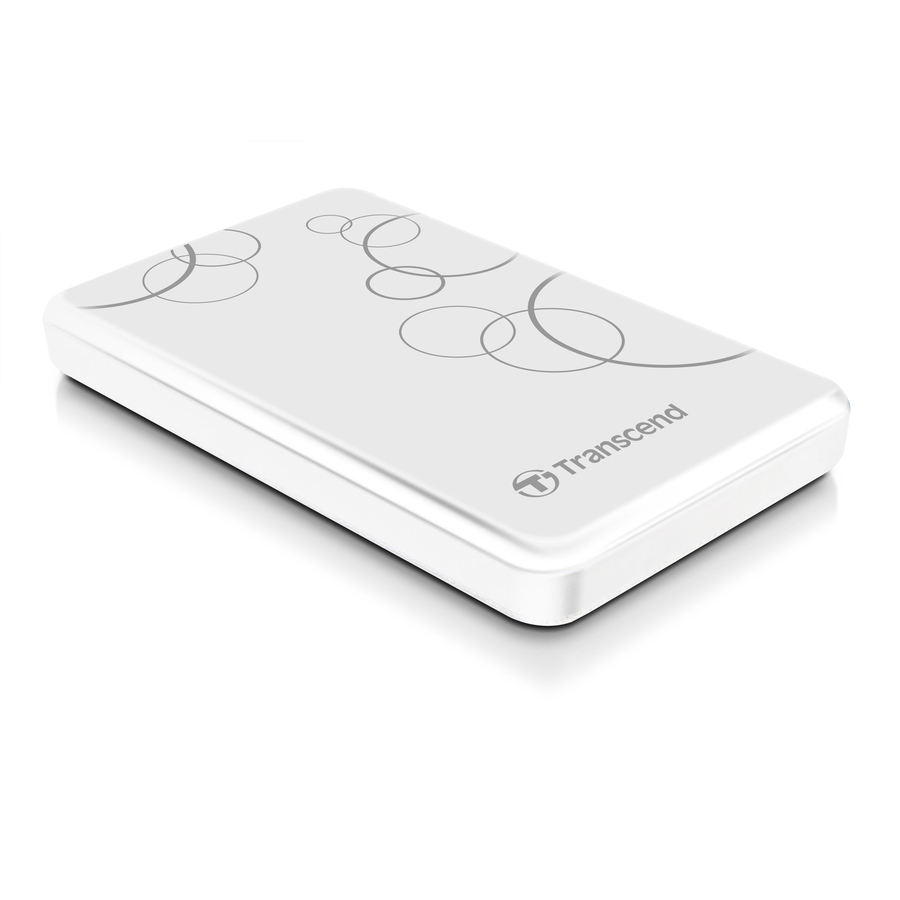 Transcend StoreJet 25A3 1 TB Portable Rugged Hard Drive - 2.5" External - SATA - White