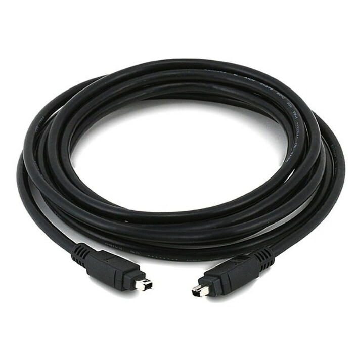 Monoprice IEEE-1394 FireWire iLink DV Cable 4P-4P M/M - 10ft (BLACK)