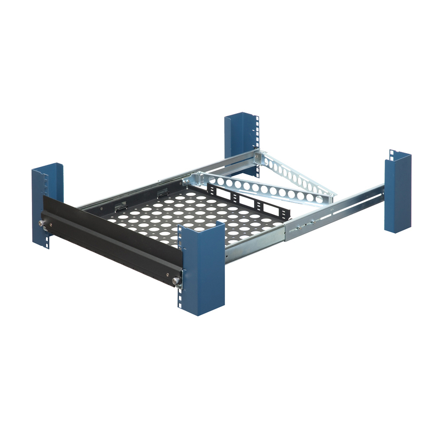 Rack Solutions 2U Sliding Laptop Shelf 17in (D) with Cable Management Arm