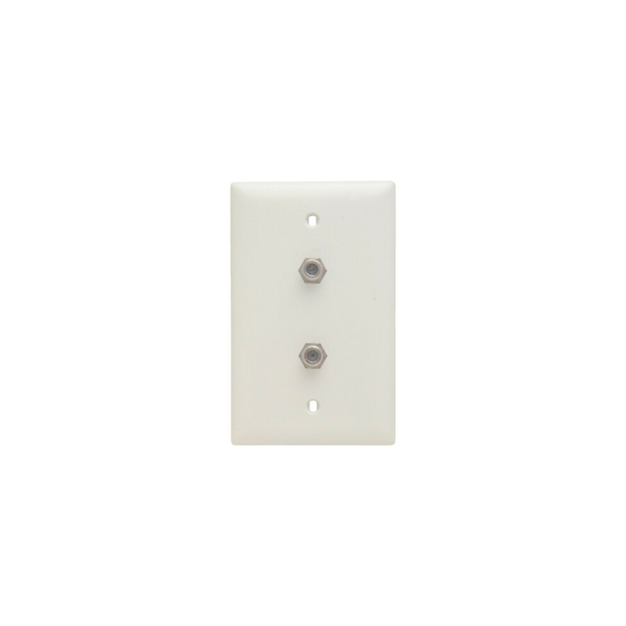 On-Q Dual 1 GHz F-Coupler Wall Plate, White (M10)