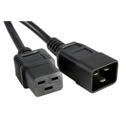 ENET C19 to C20 8ft Black Power Cord Extension 250V 14 AWG 15A NEMA IEC-320 C19 to IEC-320 C20 Black 8'