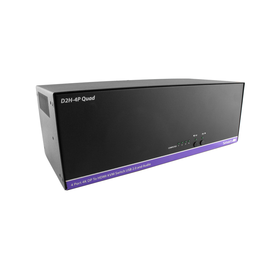 SmartAVI 4-Port Quad-Head DisplayPort-to-HDMI KVM Switch