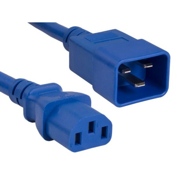ENET C13 to C14 6ft Blue Power Cord / Cable 250V 14 AWG 15A NEMA IEC-320 C13 to IEC-320 C20 6'