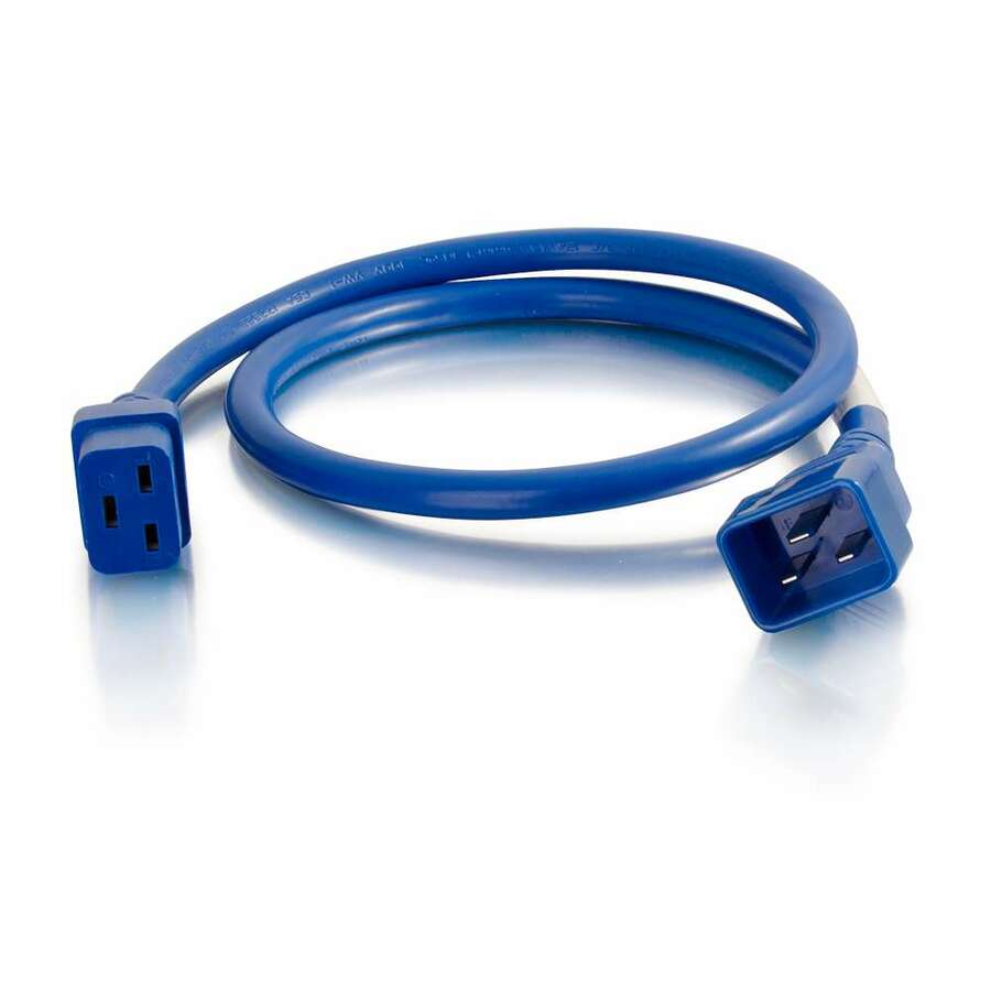 C2G 5ft 12AWG Power Cord (IEC320C20 to IEC320C19) - Blue