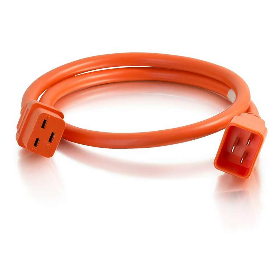 C2G 10ft 12AWG Power Cord (IEC320C20 to IEC320C19) - Orange