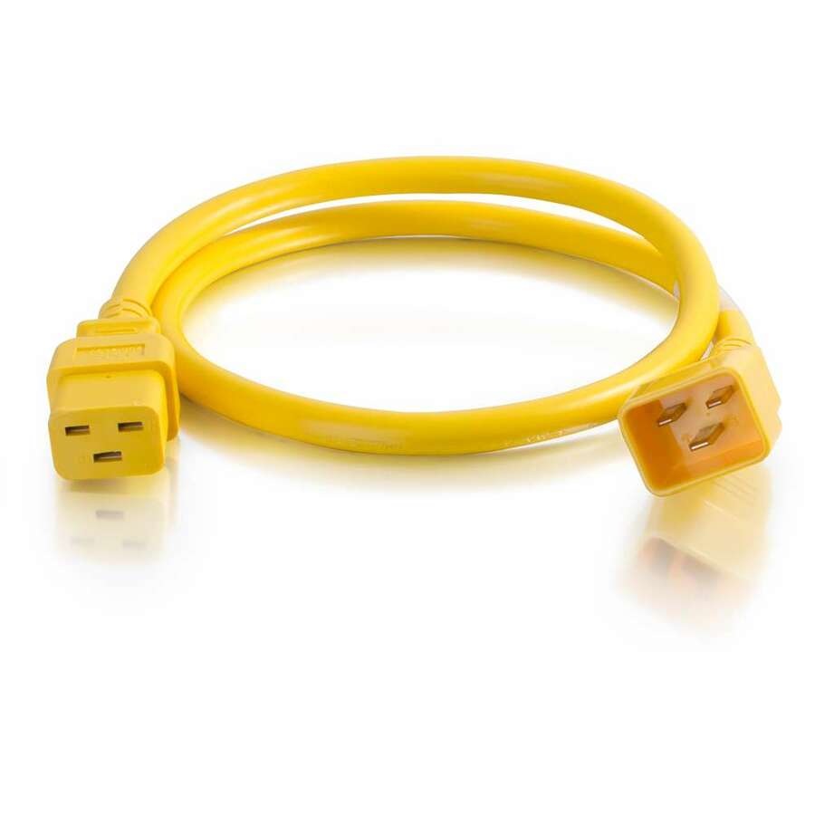 C2G 3ft 12AWG Power Cord (IEC320C20 to IEC320C19) - Yellow