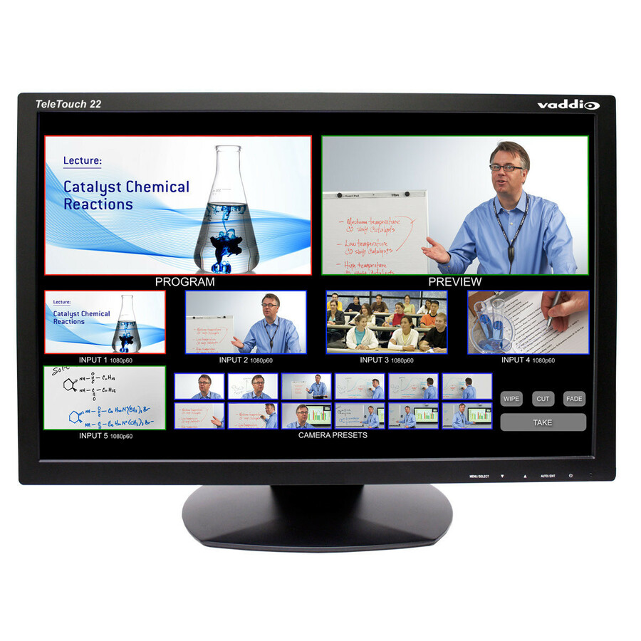 Vaddio Teletouch 22" HD LCD Touch Monitor with Base - Black