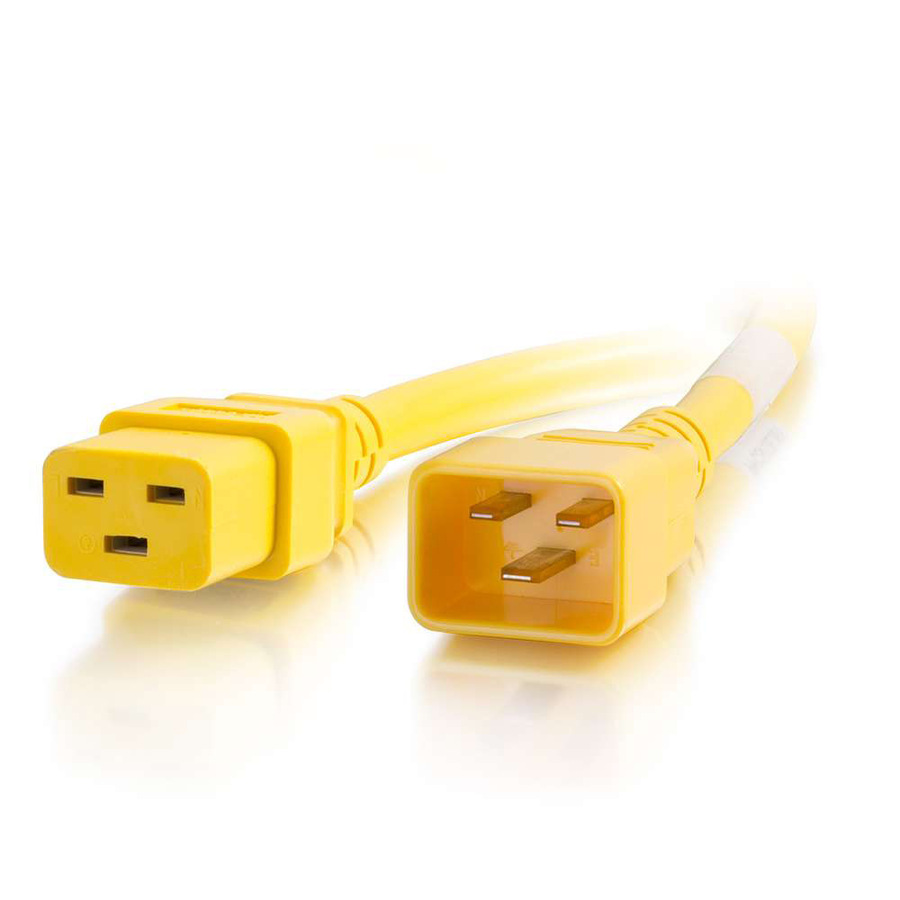 C2G 1ft 12AWG Power Cord (IEC320C20 to IEC320C19) - Yellow