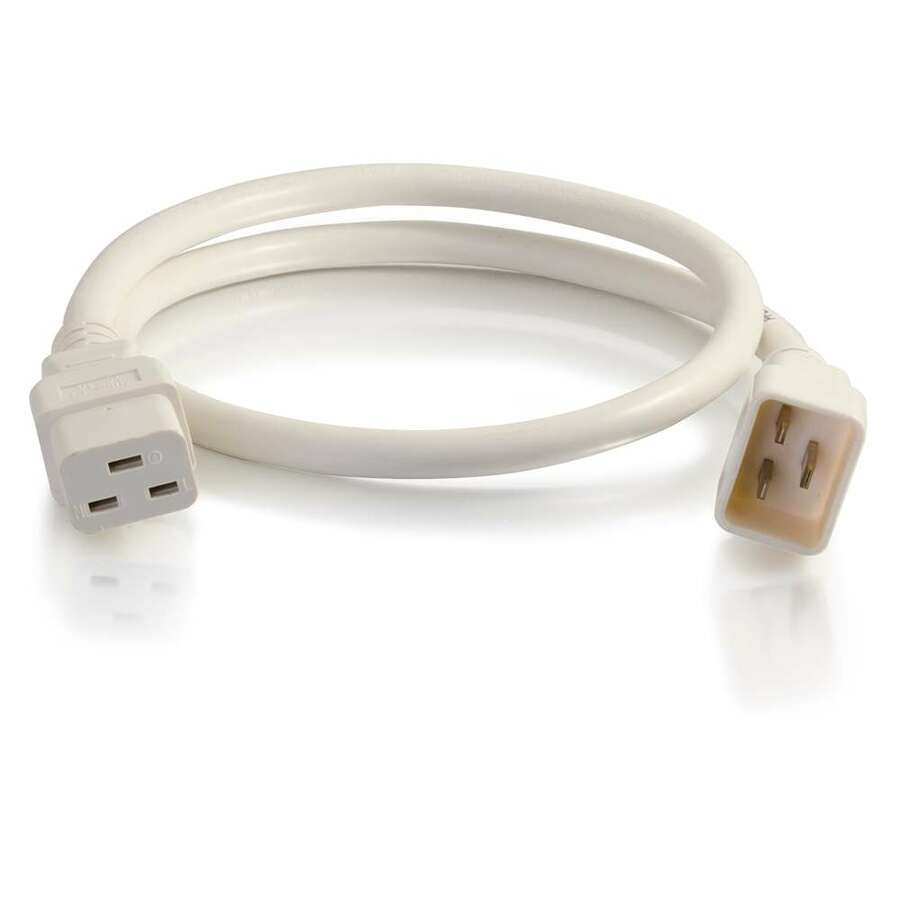 C2G 8ft 12AWG Power Cord (IEC320C20 to IEC320C19) - White