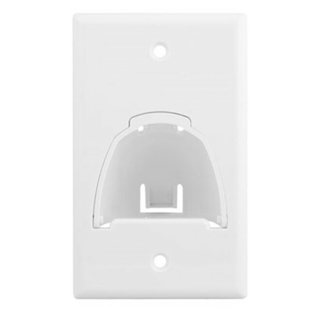 On-Q Single Gang Hinged Bullnose Wall Plate, White