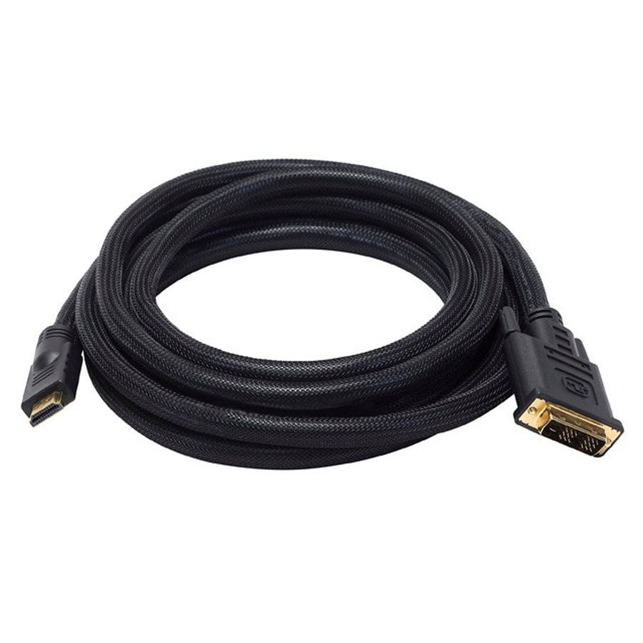 Monoprice 10ft 24AWG CL2 High Speed HDMI to DVI Adapter Cable w / Net Jacket - Black