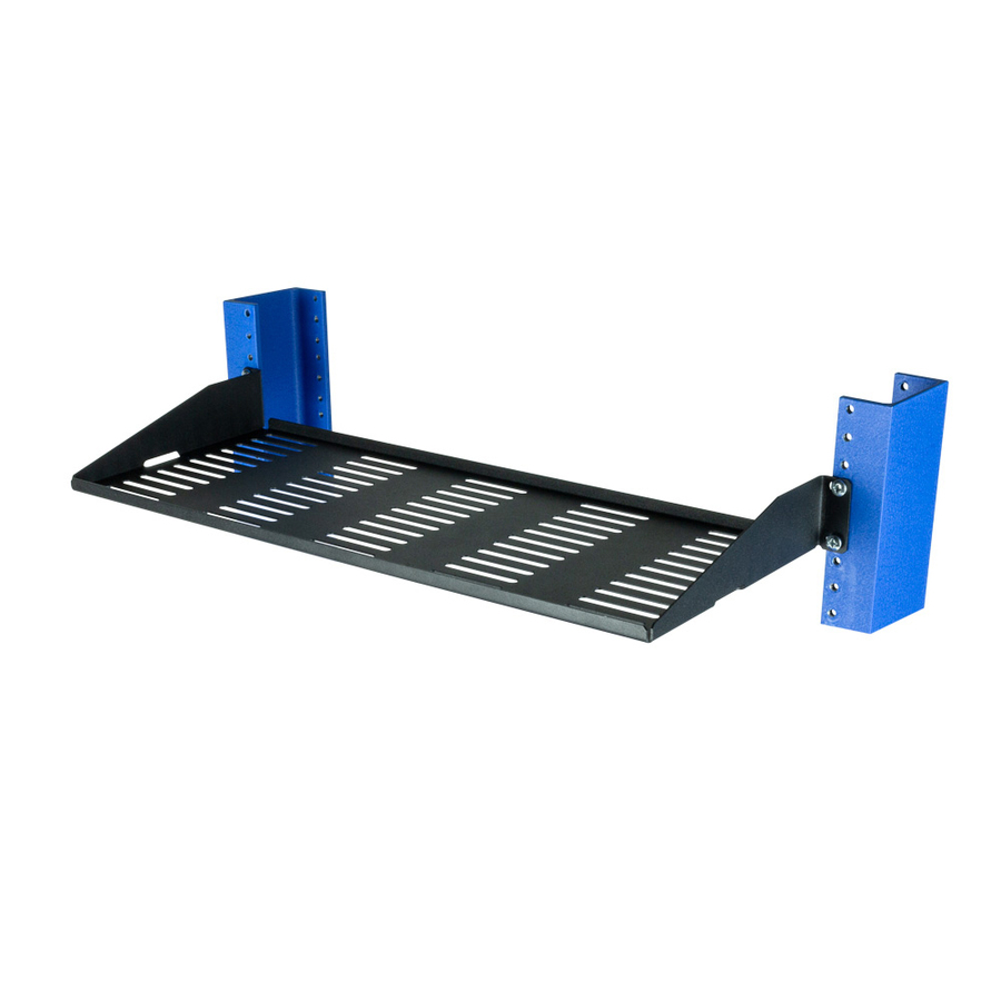 Rack Solutions 1U 2Post Vented Cantilever Shelf 7in (D) - Flanged Up