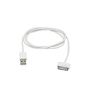 Monoprice 3ft SlimFit USB Sync Cable for all 30-pin iPad, iPhone, and iPod - White