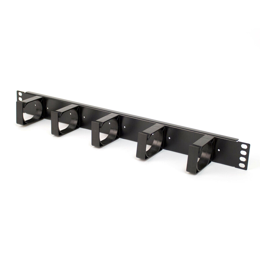Rack Solutions 1U Horizontal Metal D-Ring Cable Management Bar