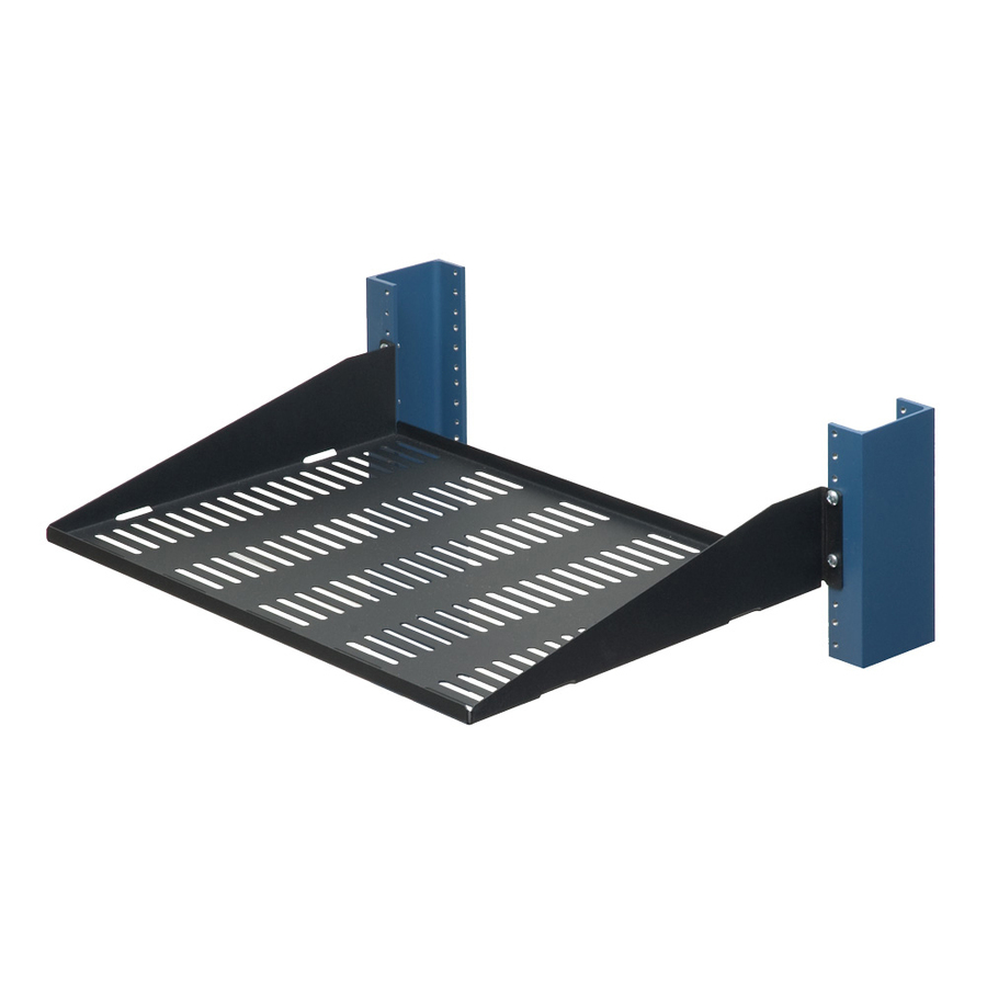 Rack Solutions 2U 2Post Vented Cantilever Shelf 13in (D) - Flanged Up