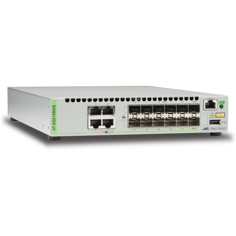 Allied Telesis 12 SFP/SFP+ Slot Stackable Switch with 4-Port 100/1000/10G Base-T (RJ-45)