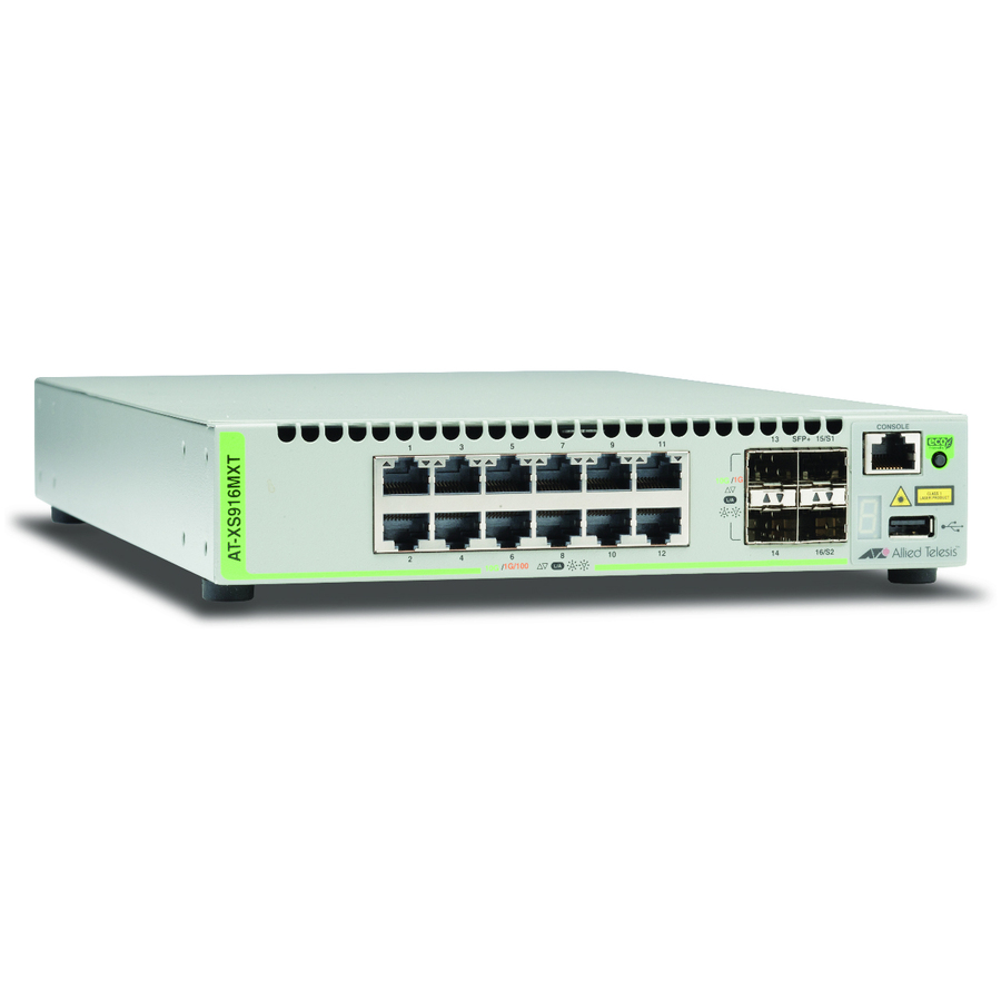 Allied Telesis 12-Port 100/1000/10G Base-T (RJ-45) Stackable Switch with 4 SFP/SFP+Slot