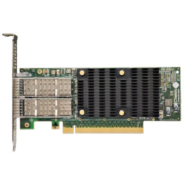 Chelsio 2-port 40/50/100GbE Low Profile Server Offload Adapter, PCI-E x16 Gen 3, QSFP28 connector