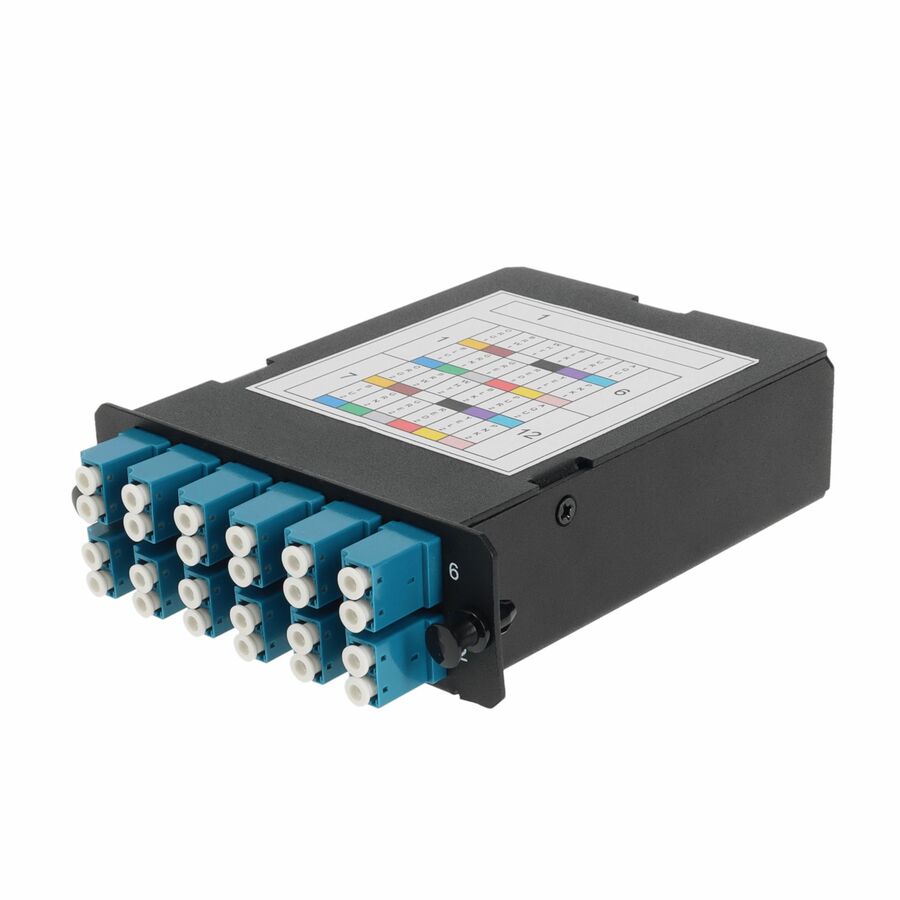 AddOn 4-Bay Cassette 24-Fiber MPO In, 12 LC Duplex Out, Single-mode Duplex OS2 - MPO Type A