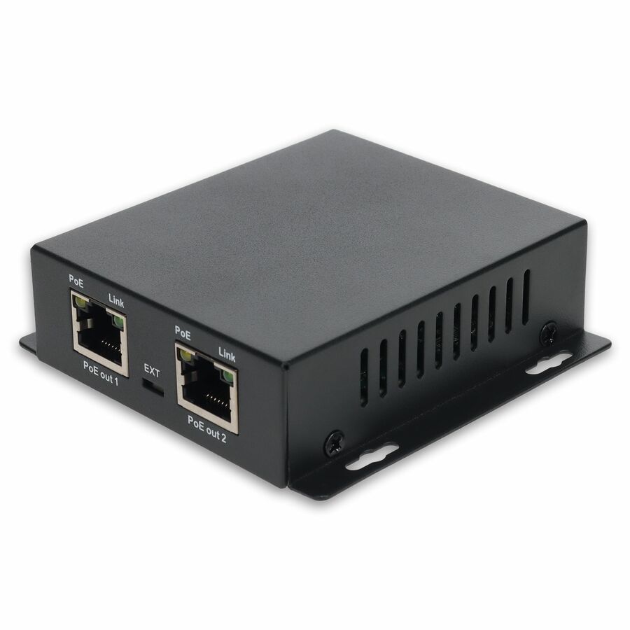 AddOn 90W GigabitPoEExtender:1-PortIn/ 2-PortOut10/100/1000MPoECopperEthernetRJ45ExtenderforCat5eorBetter.