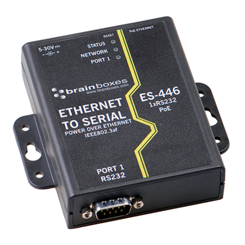 Brainboxes 1 Port RS232 PoE Ethernet to Serial Adapter