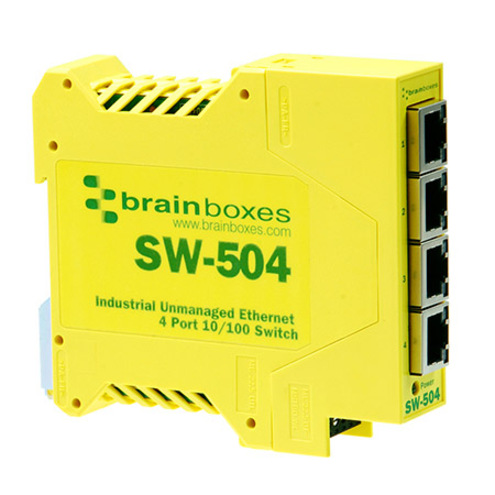Brainboxes SW-504 Industrial Unmanaged Ethernet Switch 4 Ports