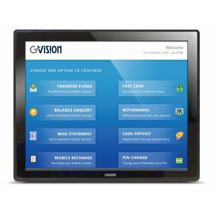 GVision R17ZH-OB-45P0 17" Class Open-frame LCD Touchscreen Monitor - 4:3 - 5 ms